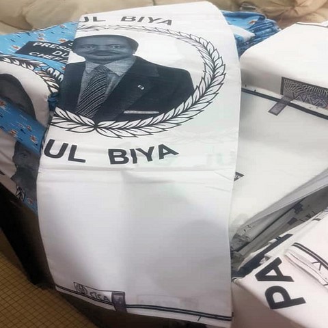 Tissu pagne wax africain RDPC Cameroun, Paul Biya,