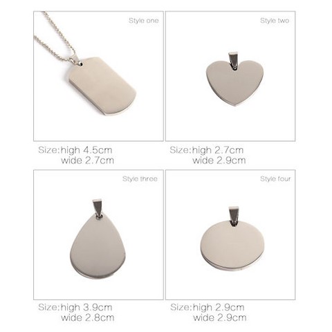 Collier et Pendentif en acier inoxydable à Personnaliser avec photo et texte
