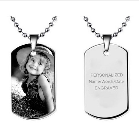 Collier et Pendentif en acier inoxydable à Personnaliser avec photo